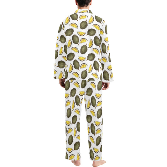 Durian Pattern Print Design DR03 Men's Long Pajama Set