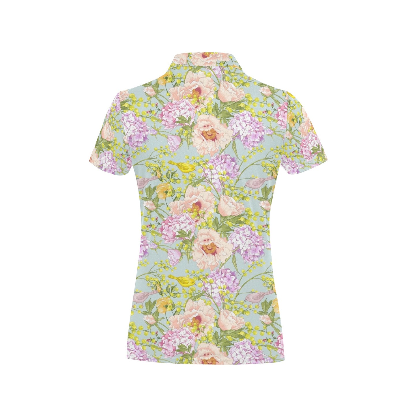 Hydrangea Pattern Print Design HD02 Women's Polo Shirt
