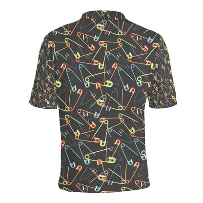 Safety Pin Print Design LKS301 Men Polo Shirt