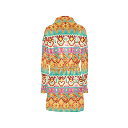 Aztec Pattern Print Design 03 Women's Fleece Robe