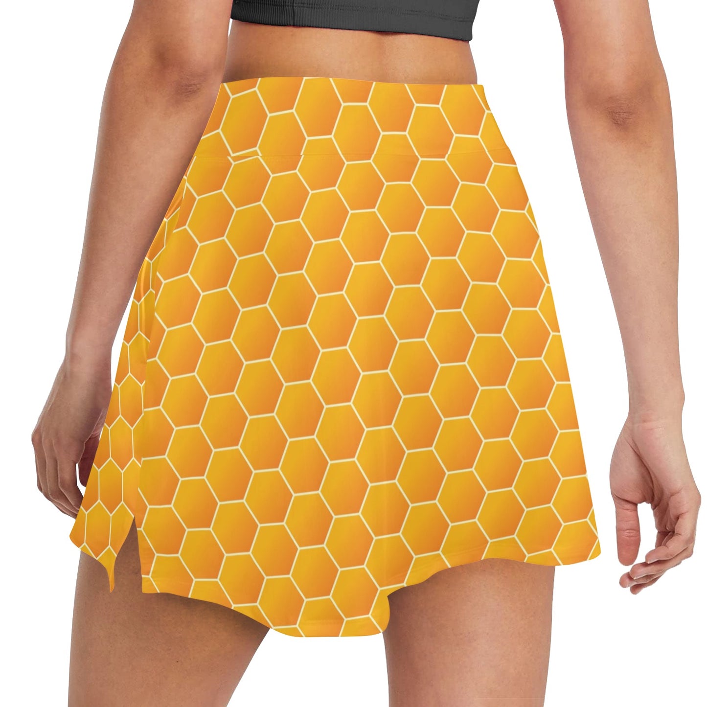 Honey Bee Honeycomb Print Design LKS3011 17" Golf & Pickleball Skort with Pockets