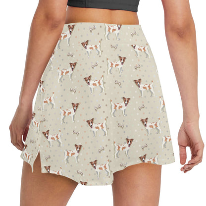 Russell Terriers With Bone Print Design LKS302 17" Golf & Pickleball Skort with Pockets