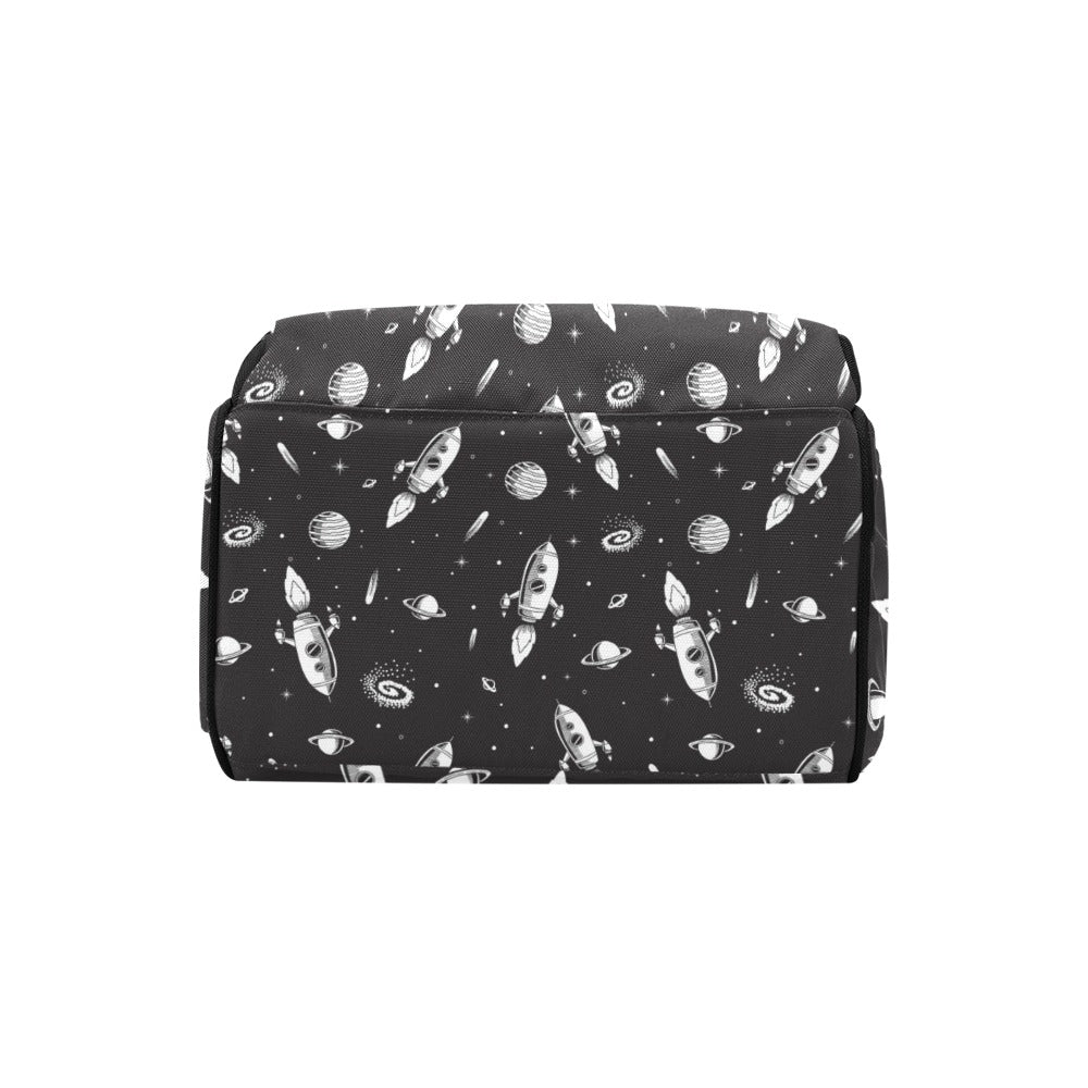 Space Rocket Print Design LKS303 Diaper Bag Backpack