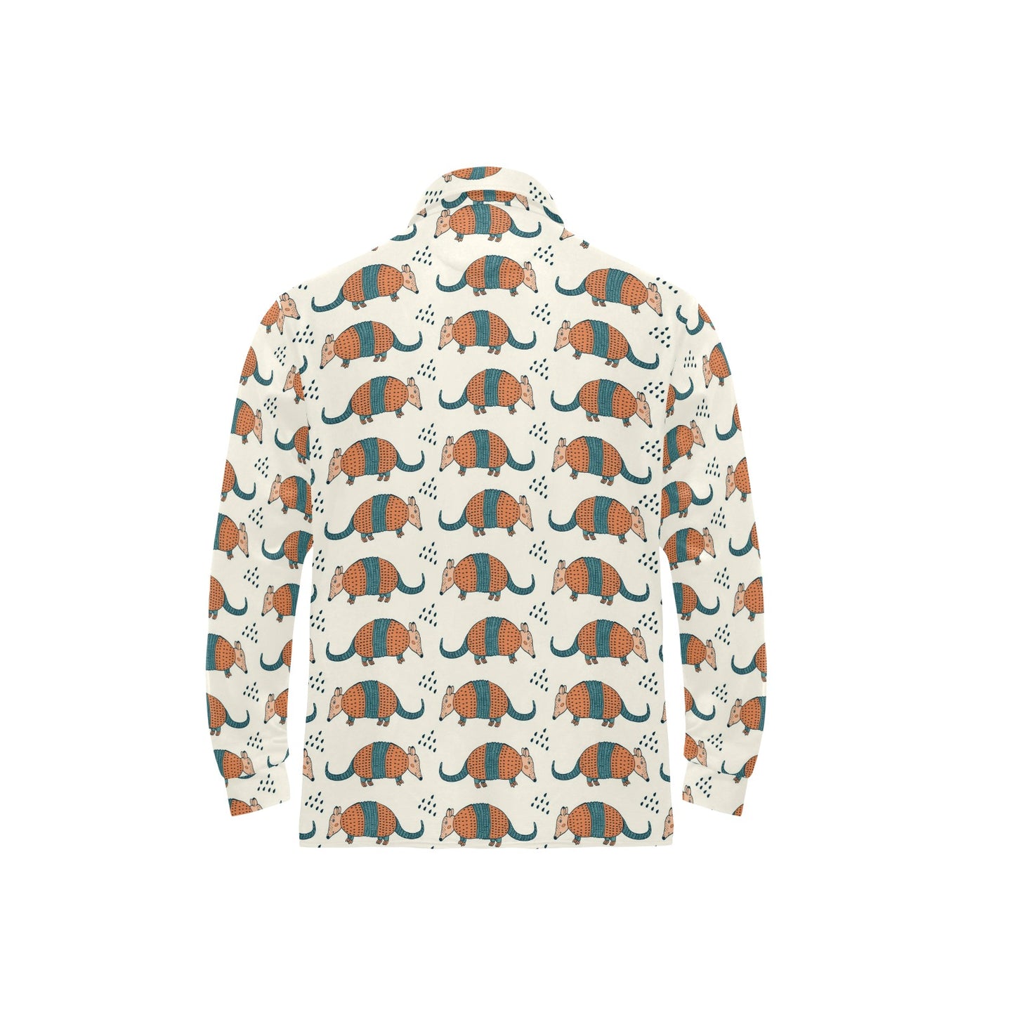 Armadillo Pattern Print Design 01 Long Sleeve Polo Shirt For Men's
