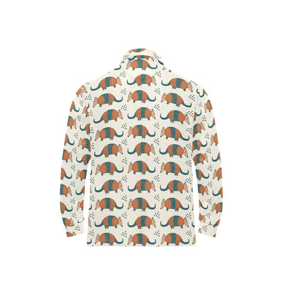 Armadillo Pattern Print Design 01 Long Sleeve Polo Shirt For Men's