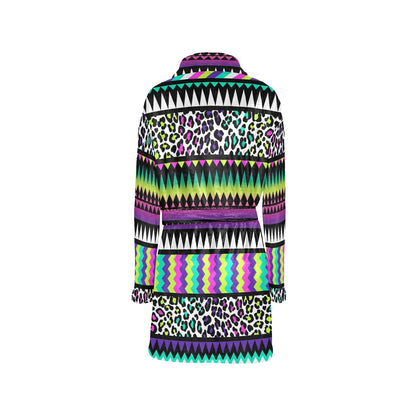 Animal Skin Aztec Rainbow Women's Fleece Robe