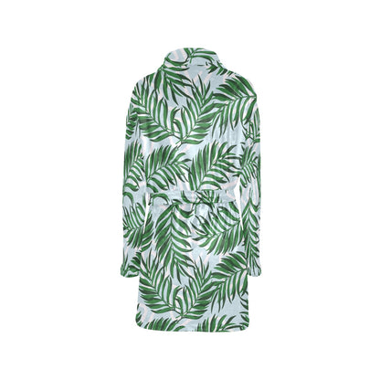 Palm Leaves Pattern Print Design PL06 Women's Fleece Robe
