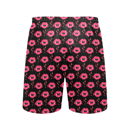 Vampire Lips Print Design LKS303 Men's Swim Trunks Beach Shorts