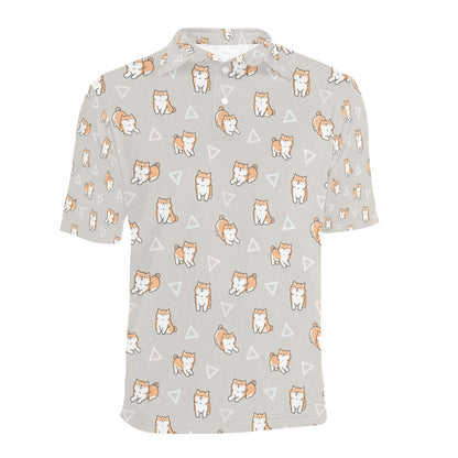 Shiba Inu Print Design LKS307 Men Polo Shirt