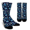 Beach Seashell Blue Print Crew Socks