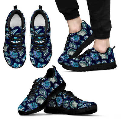 Beach Seashell Blue Print Men Sneakers Shoes