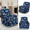 Beach Seashell Blue Print Recliner Slipcover-JTAMIGO.COM