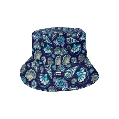 Beach Seashell Blue Print Unisex Bucket Hat