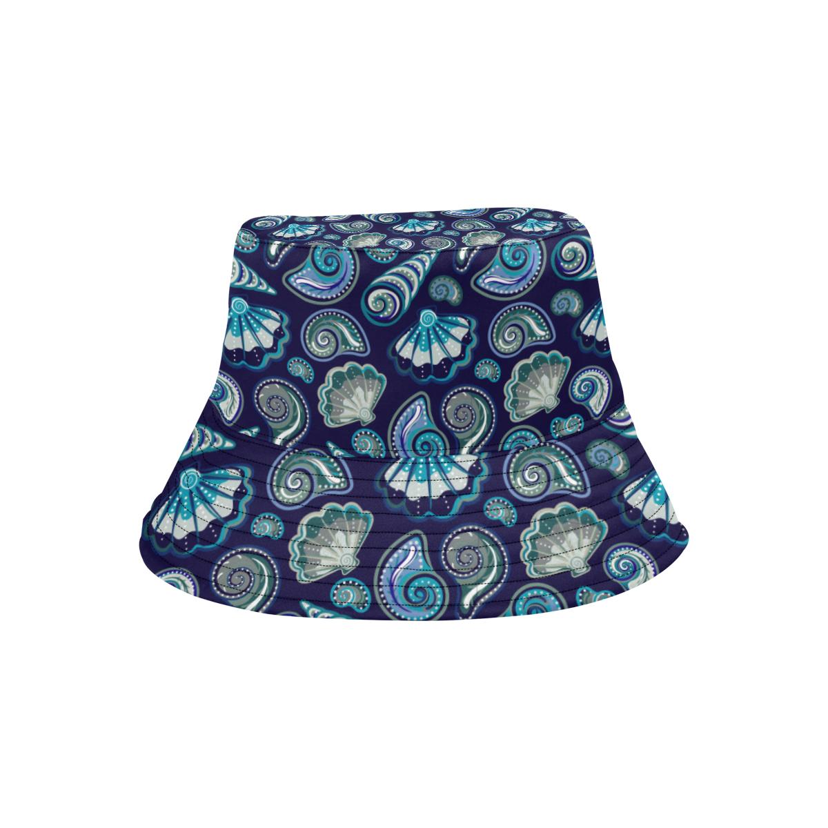 Beach Seashell Blue Print Unisex Bucket Hat
