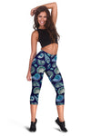 Beach Seashell Blue Print Women Capris