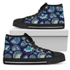 Beach Seashell Blue Print Women High Top Shoes