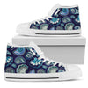 Beach Seashell Blue Print Women High Top Shoes