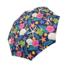 Beach Seashell Floral Theme Automatic Foldable Umbrella