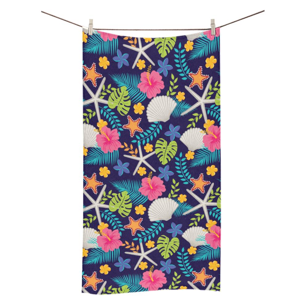 Beach Seashell Floral Theme Bath Towel 30"x56"-JTAMIGO.COM
