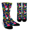 Beach Seashell Floral Theme Crew Socks