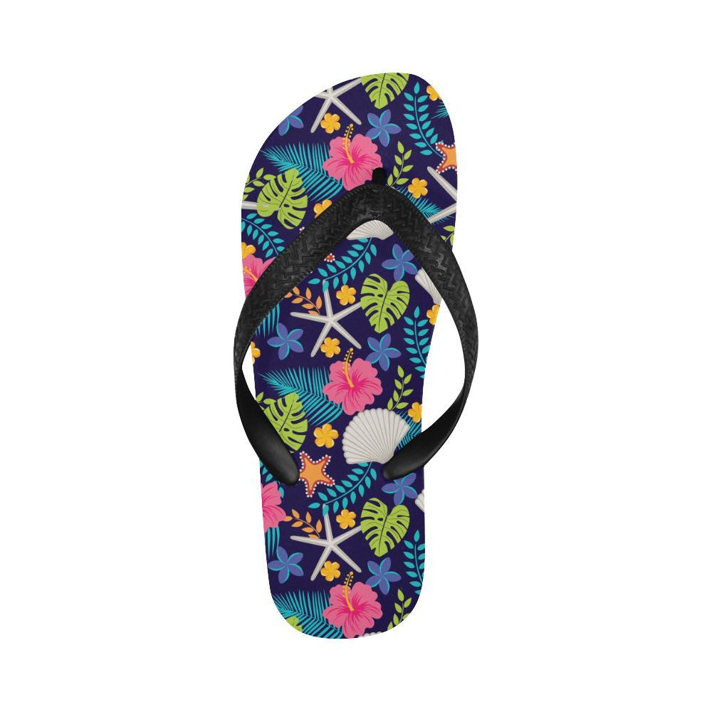 Beach Seashell Floral Theme Flip Flops-JTAMIGO.COM