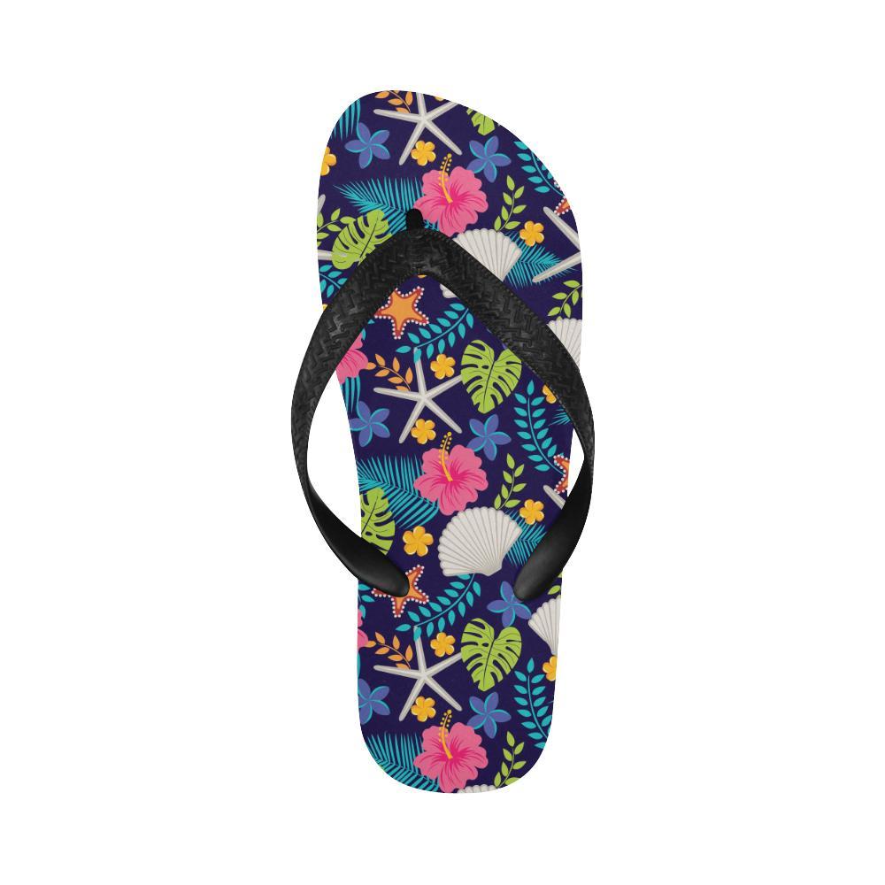 Beach Seashell Floral Theme Flip Flops-JTAMIGO.COM