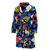 Beach Seashell Floral Theme Men Bath Robe-JTAMIGO.COM