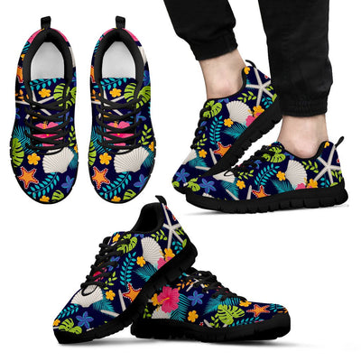 Beach Seashell Floral Theme Men Sneakers Shoes