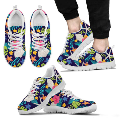 Beach Seashell Floral Theme Men Sneakers Shoes