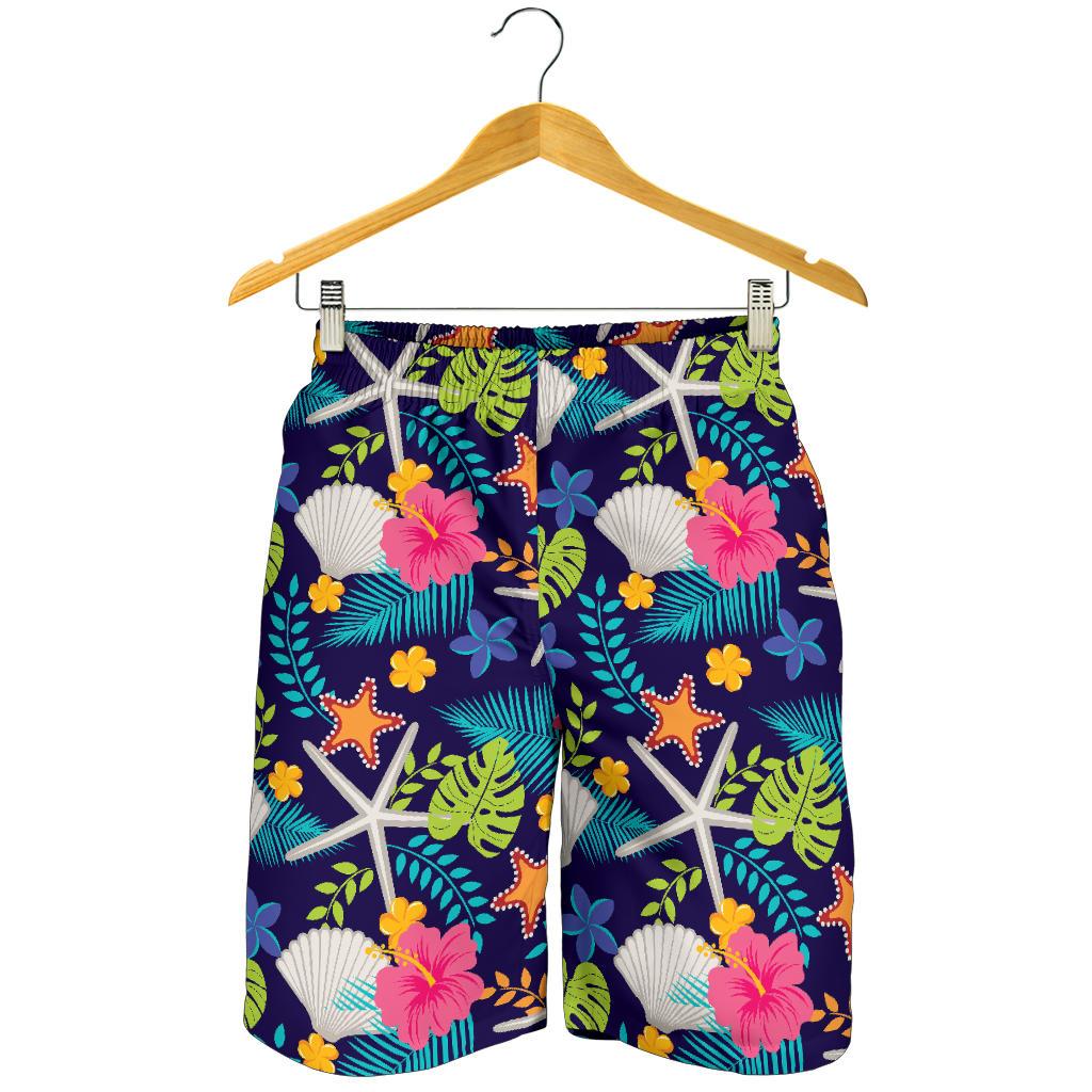 Beach Seashell Floral Theme Mens Shorts-JTAMIGO.COM