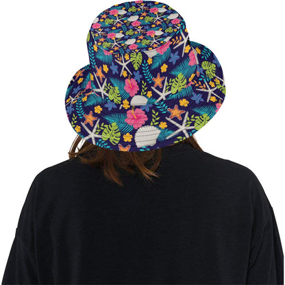 Beach Seashell Floral Theme Unisex Bucket Hat