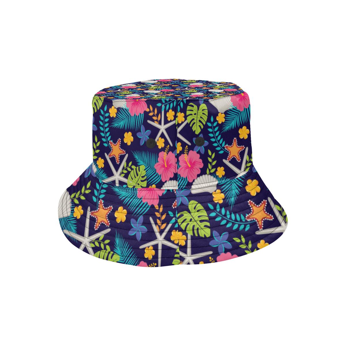 Beach Seashell Floral Theme Unisex Bucket Hat