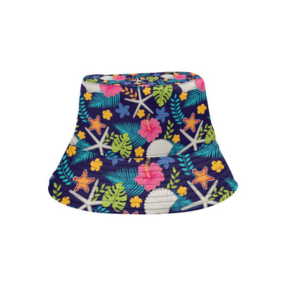 Beach Seashell Floral Theme Unisex Bucket Hat