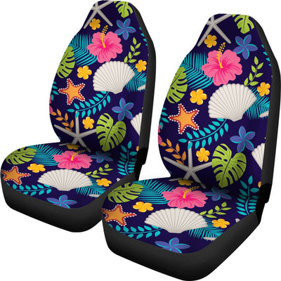 Beach Seashell Floral Theme Universal Fit Car Seat Covers