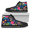 Beach Seashell Floral Theme Women High Top Shoes