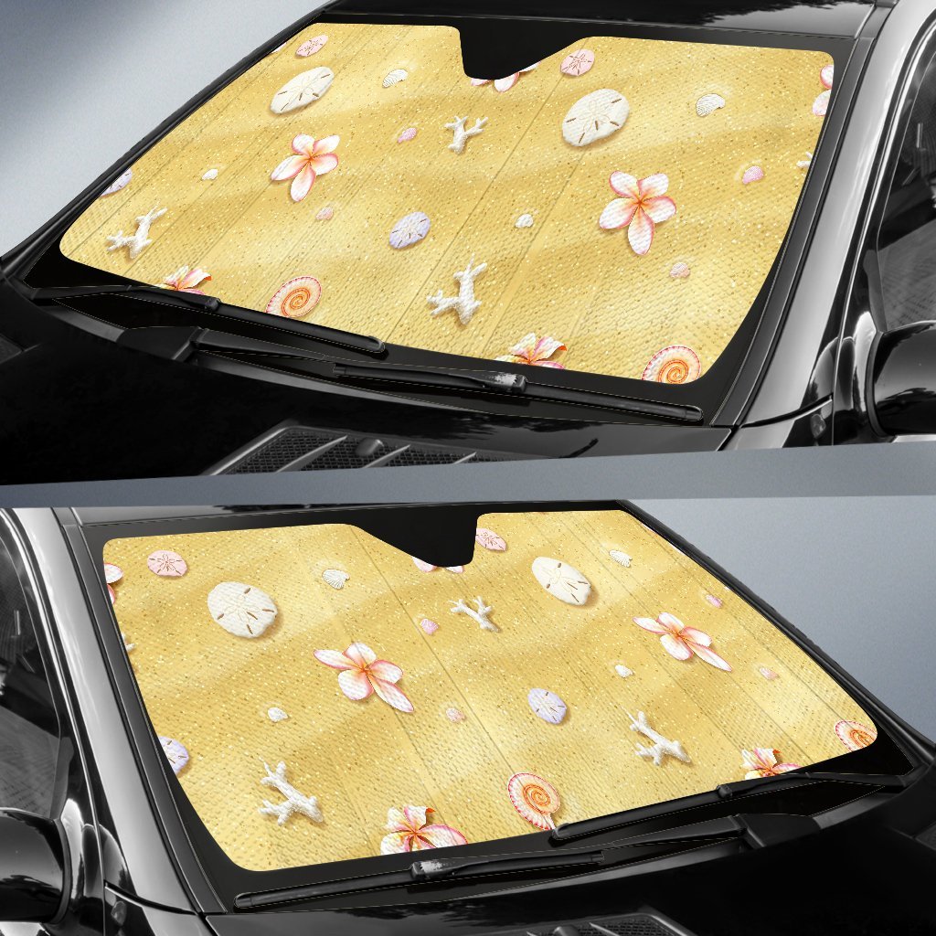 Beach Theme Print Car Sun Shade For Windshield