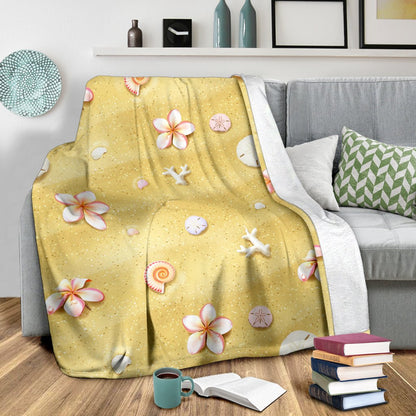 Beach Theme Print Fleece Blanket