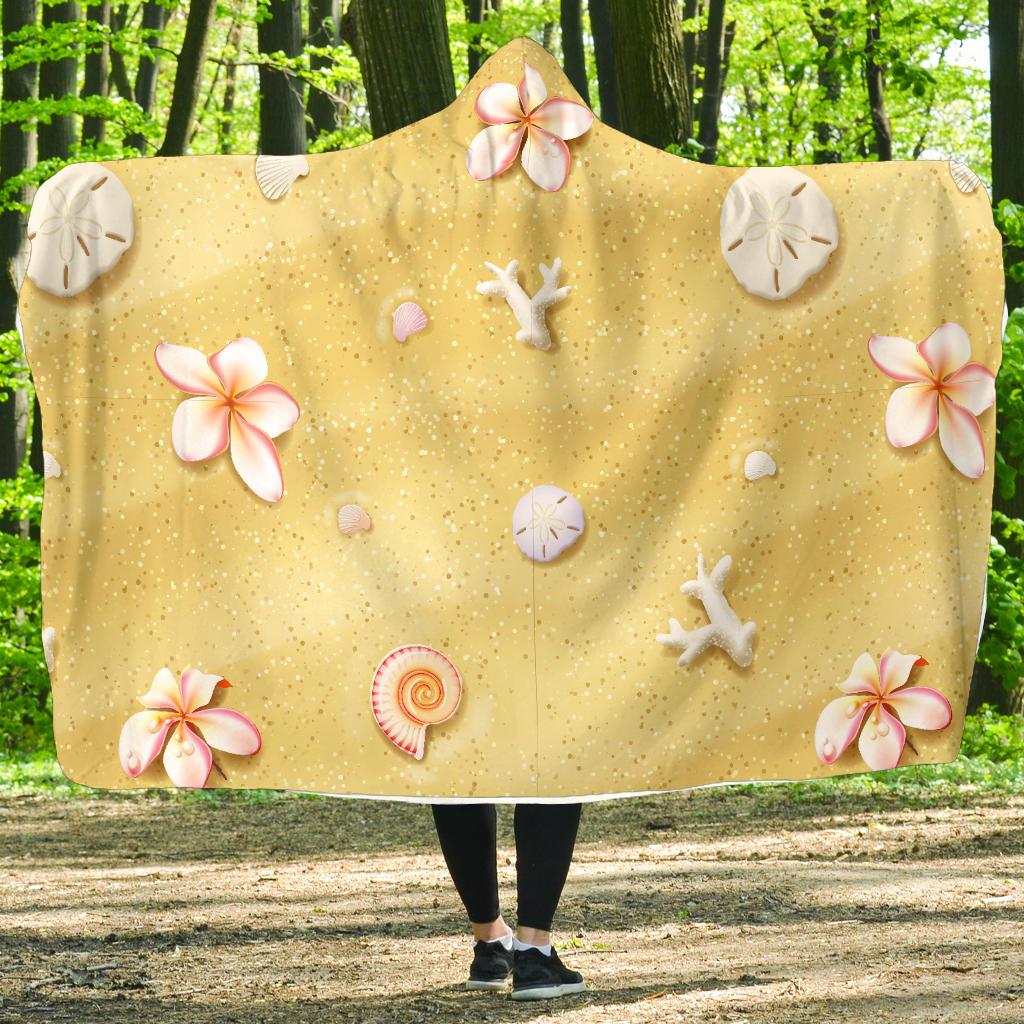 Beach Theme Print Hooded Blanket-JTAMIGO.COM