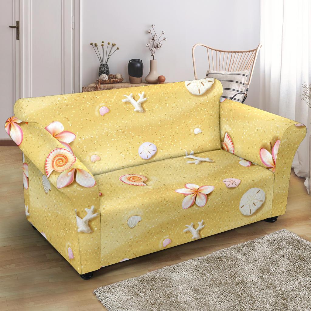 Beach Theme Print Loveseat Slipcover-JTAMIGO.COM