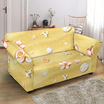 Beach Theme Print Loveseat Slipcover-JTAMIGO.COM