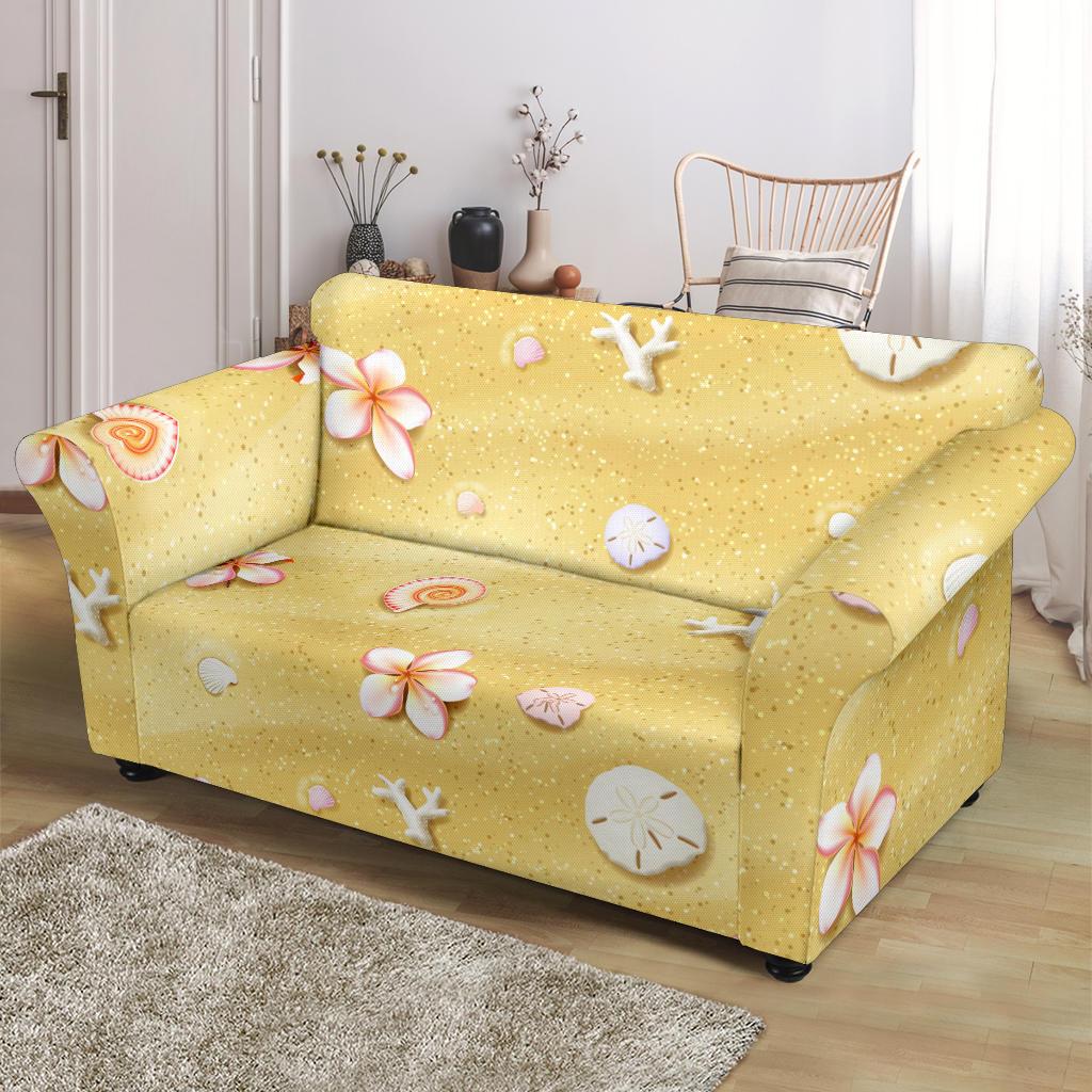 Beach Theme Print Loveseat Slipcover-JTAMIGO.COM