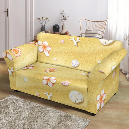 Beach Theme Print Loveseat Slipcover-JTAMIGO.COM