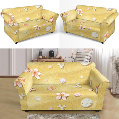 Beach Theme Print Loveseat Slipcover-JTAMIGO.COM
