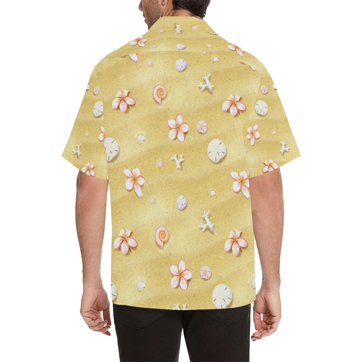 Beach Theme Print Men Aloha Hawaiian Shirt