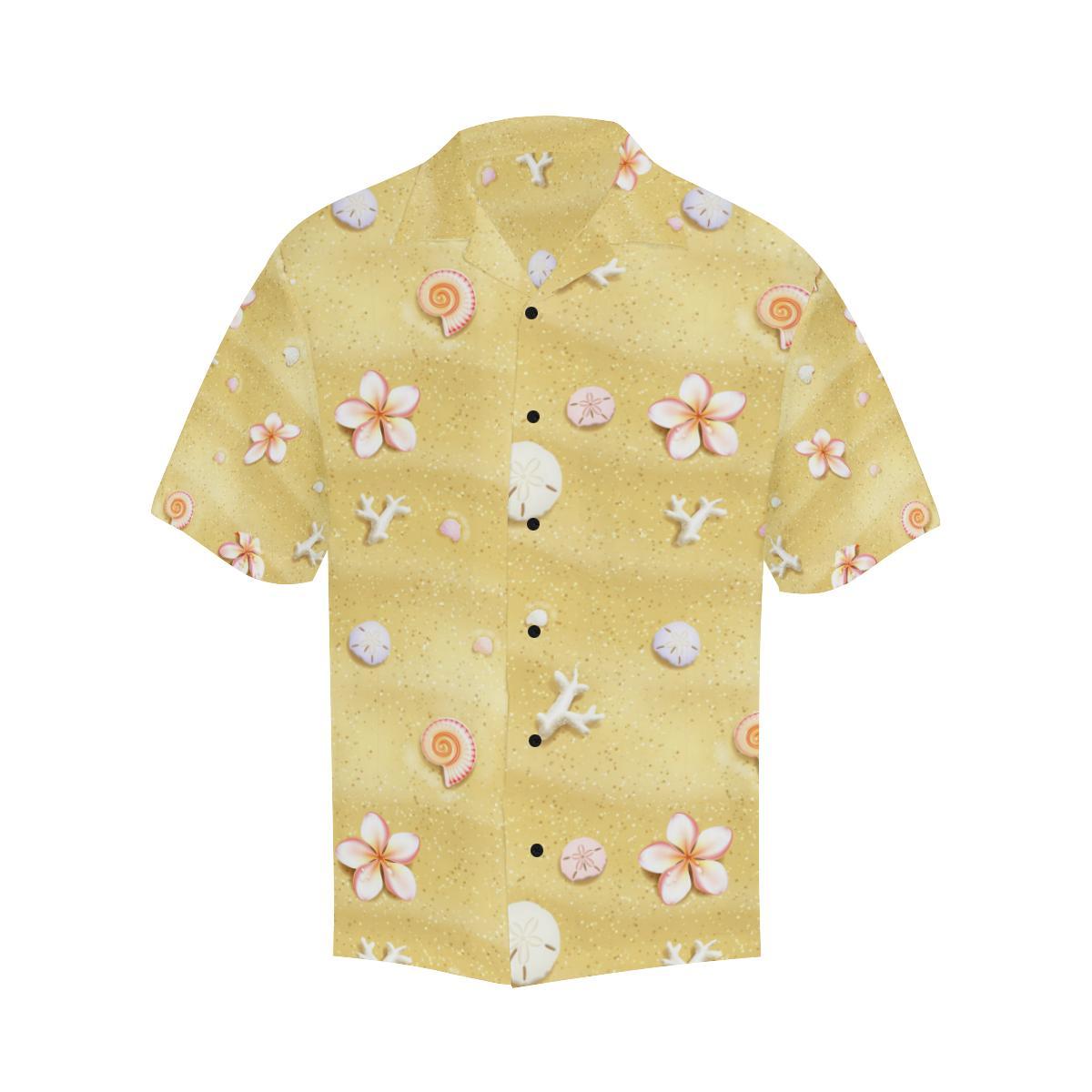 Beach Theme Print Men Aloha Hawaiian Shirt