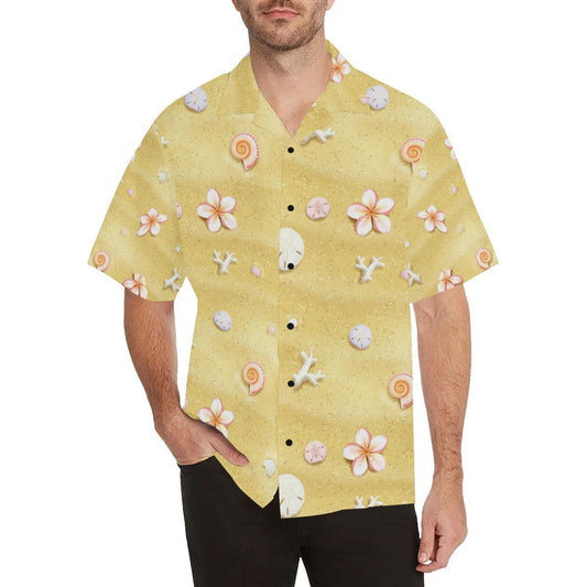 Beach Theme Print Men Aloha Hawaiian Shirt
