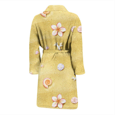 Beach Theme Print Men Bath Robe-JTAMIGO.COM