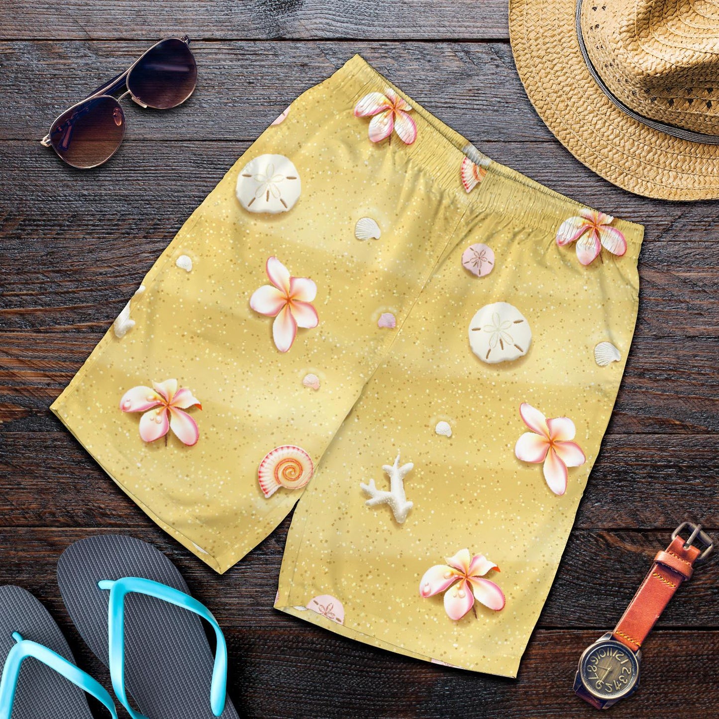 Beach Theme Print Mens Shorts-JTAMIGO.COM