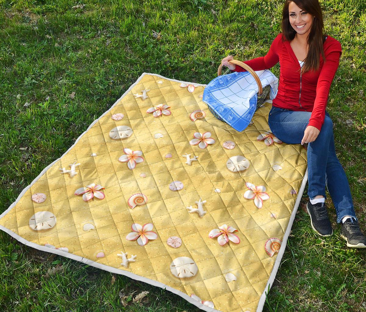 Beach Theme Print Premium Quilt-JTAMIGO.COM