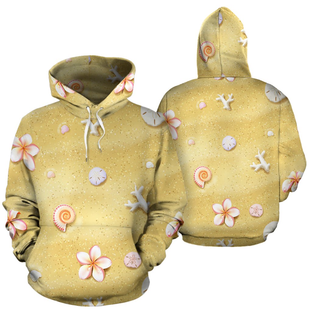 Beach Theme Print Pullover Hoodie